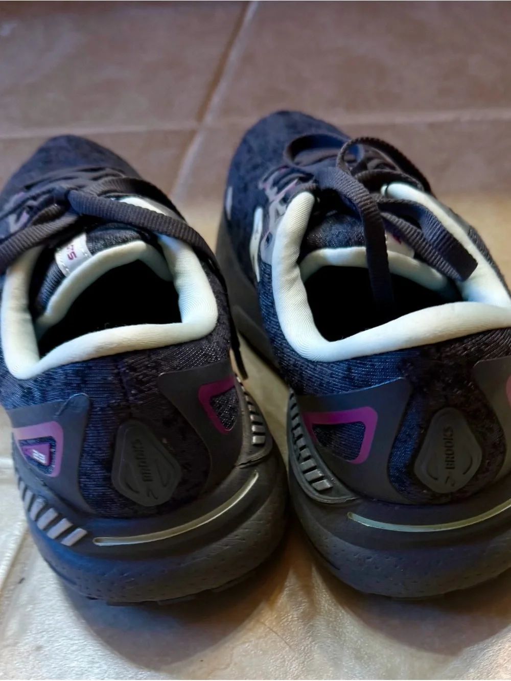 Brooks Women's Athletic Running Shoes - Gray with purple and mint green